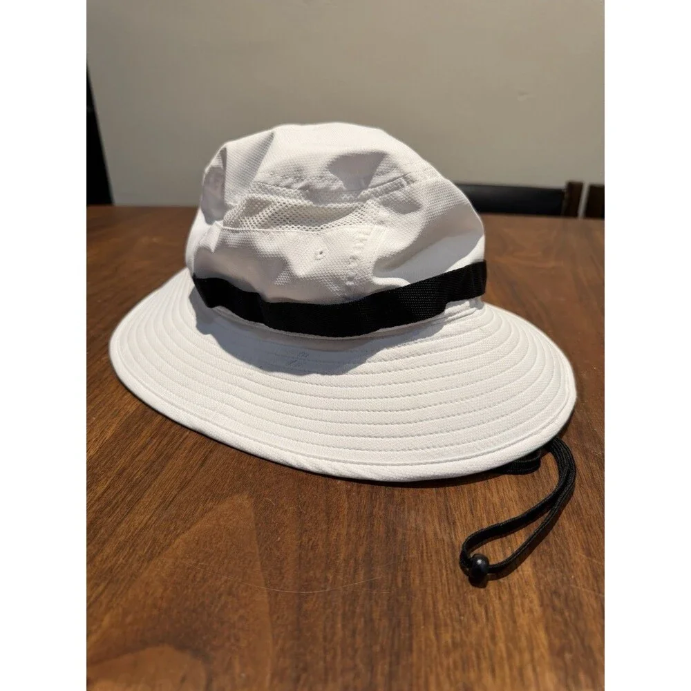 adidas Bucket Hat White/Black One Size Adjustable Chin Strap Lightweight